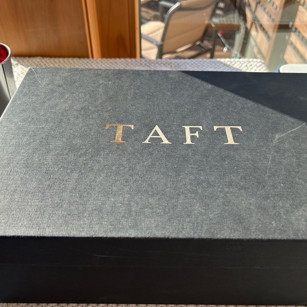 Taft Black Boot Box with Gold Logo